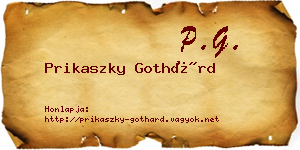 Prikaszky Gothárd névjegykártya